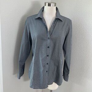 Foxcroft Womens  XL Wrinkle Free Button Up Checkered Shirt Long Sleeve Blouse